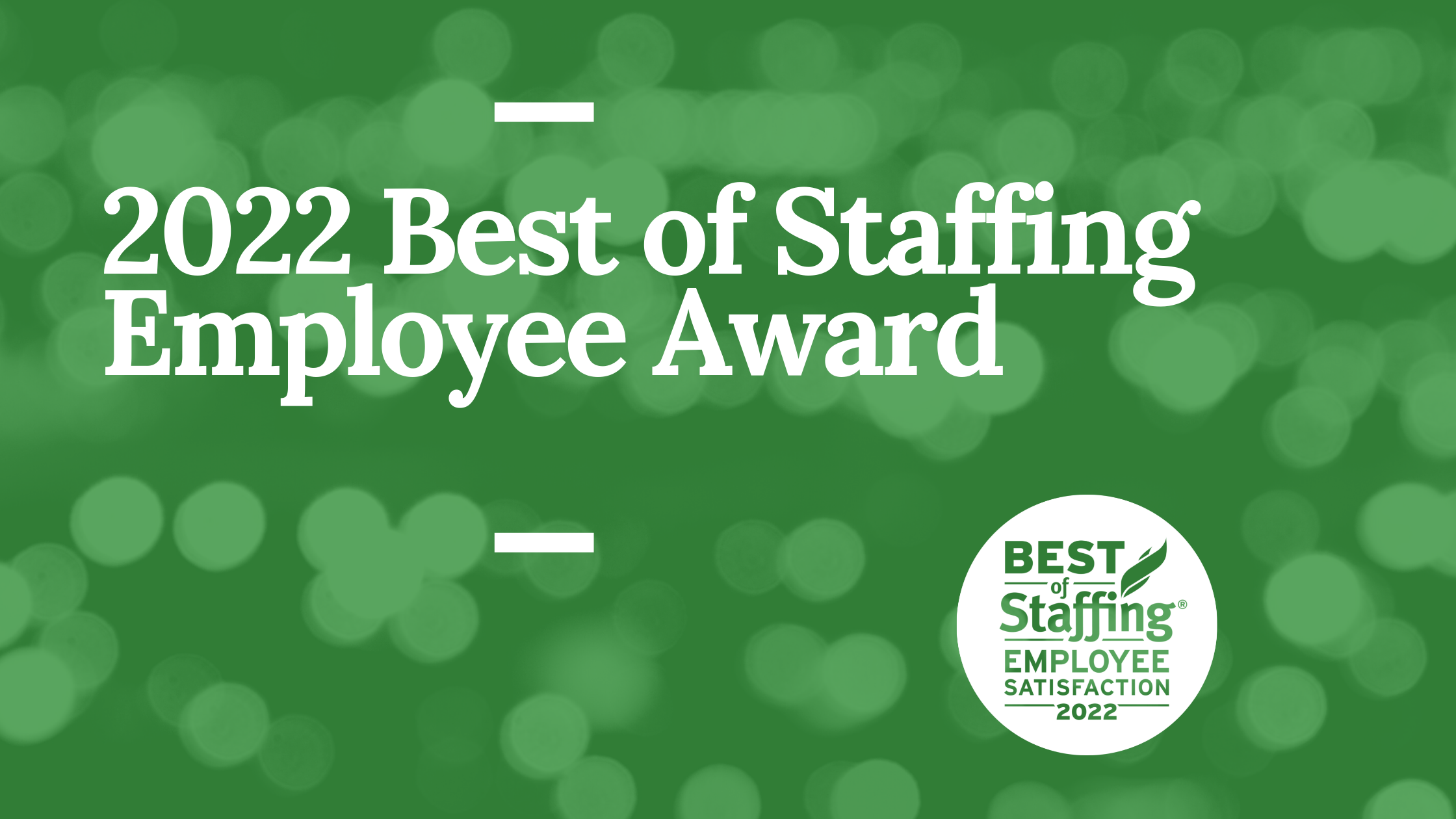 2022 Best of Staffing Employee Award - Banner