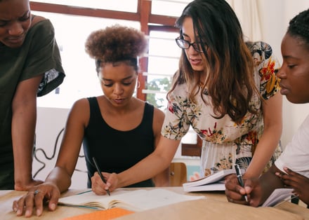 group of coworkers working together on a project