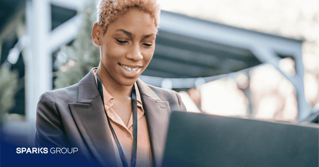 Woman working on her laptop